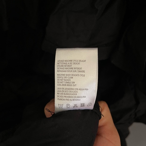 MANOUSH Tiered Ruffle Deep V neck Dress Black Size 40 
US 8 floor length - Picture 10 of 12